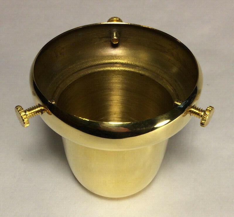 NEW 2 1/4" Fitter Unfinished Brass Bell Fixture Lamp Shade Holder, #SHH78U - Stone Door Lamps