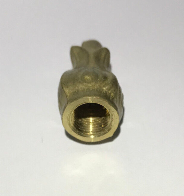 New 1 3/8" Height Unfinished Cast Brass Leaf Lamp Finial, 1/8F Tap(3/8") #BF931U