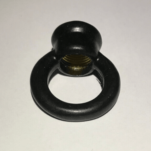 New 1" Cast Brass Loop With Wire Way, Satin Black Finish 1/8F Tap(3/8") #BL954BK - Stone Door Lamps