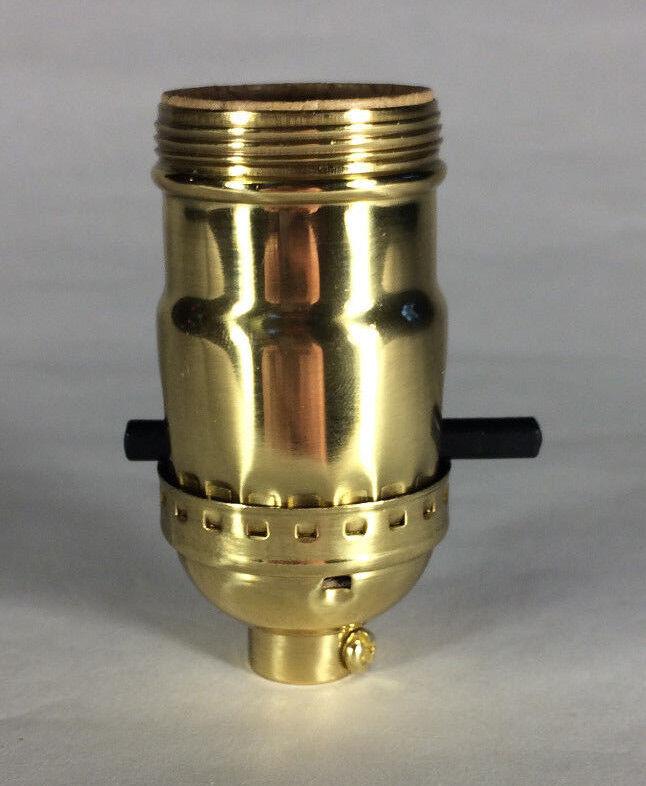 On/Off Function Solid Brass Early Electric Style Uno Push - Thru Lamp Socket #280 - Stone Door Lamps