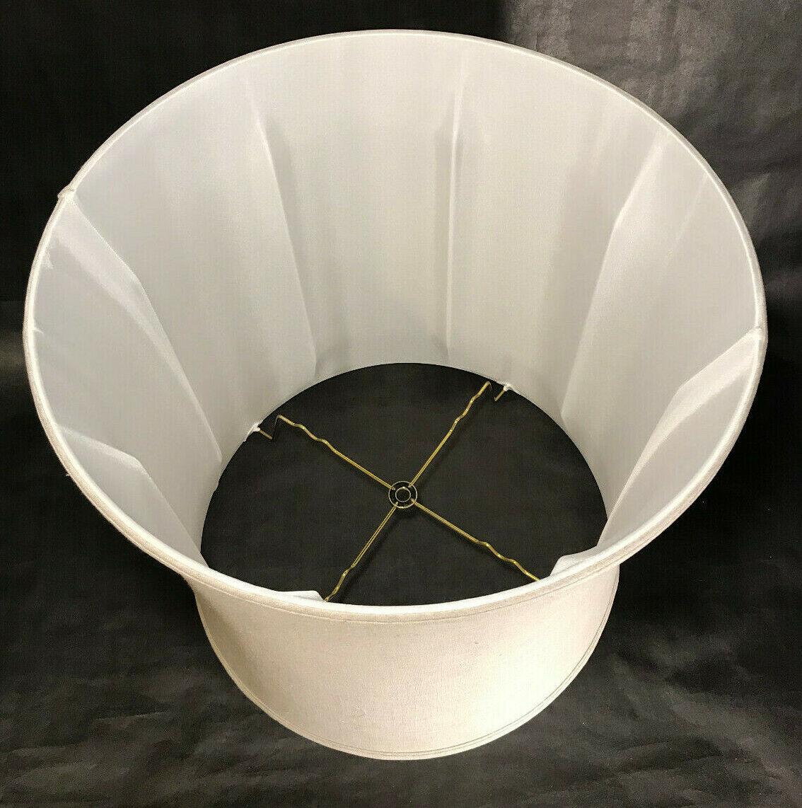 New 11x12x12 Satin Fine Linen Deep Drum Softback Fabric Lamp Shade Natural Color - Stone Door Lamps