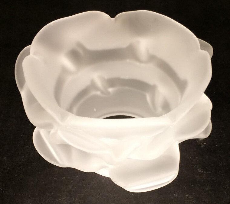New Short Satin Crystal Glass Rose Petal Fixture Lamp Shade 2 1/4" Fitter #FS546 - Stone Door Lamps