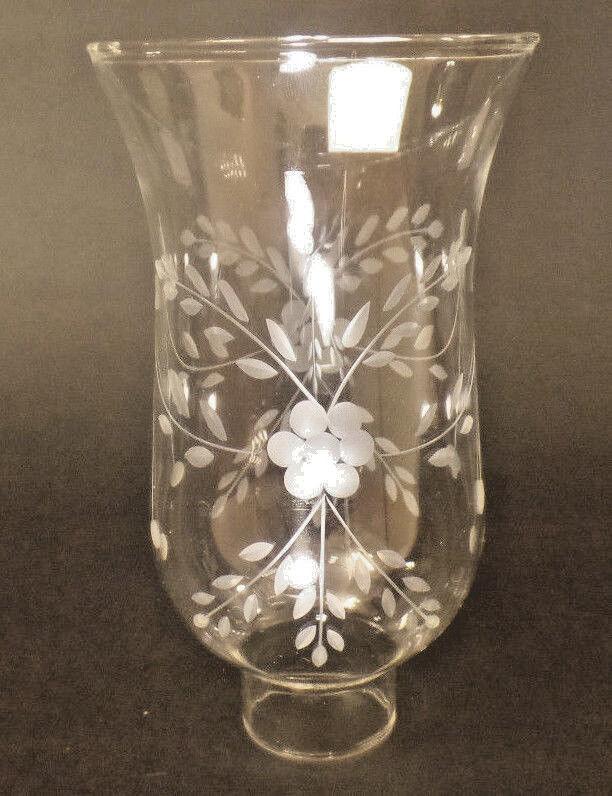 Clear Flower Glass Hurricane Lamp Shade Candle Chandelier Light, 5" x 8 1/4" - Stone Door Lamps