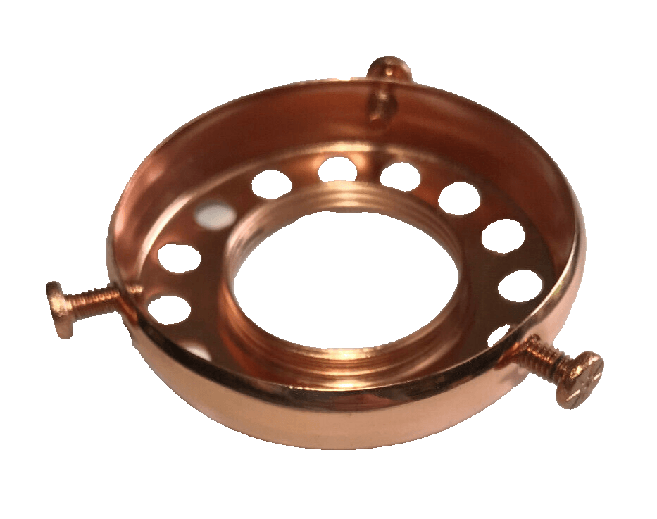 New 2 1/4" Fitter Screw On Uno Shade Holder, Polished Copper Finish #SH786C - Stone Door Lamps