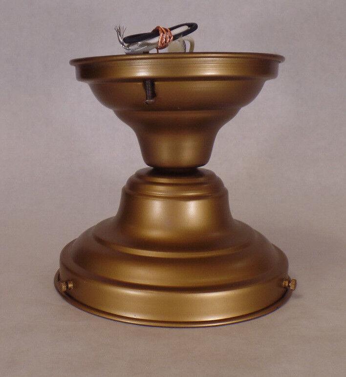 New 6" Shade Holder Antique Brass Finish School House Ceiling Light Fixture - Stone Door Lamps