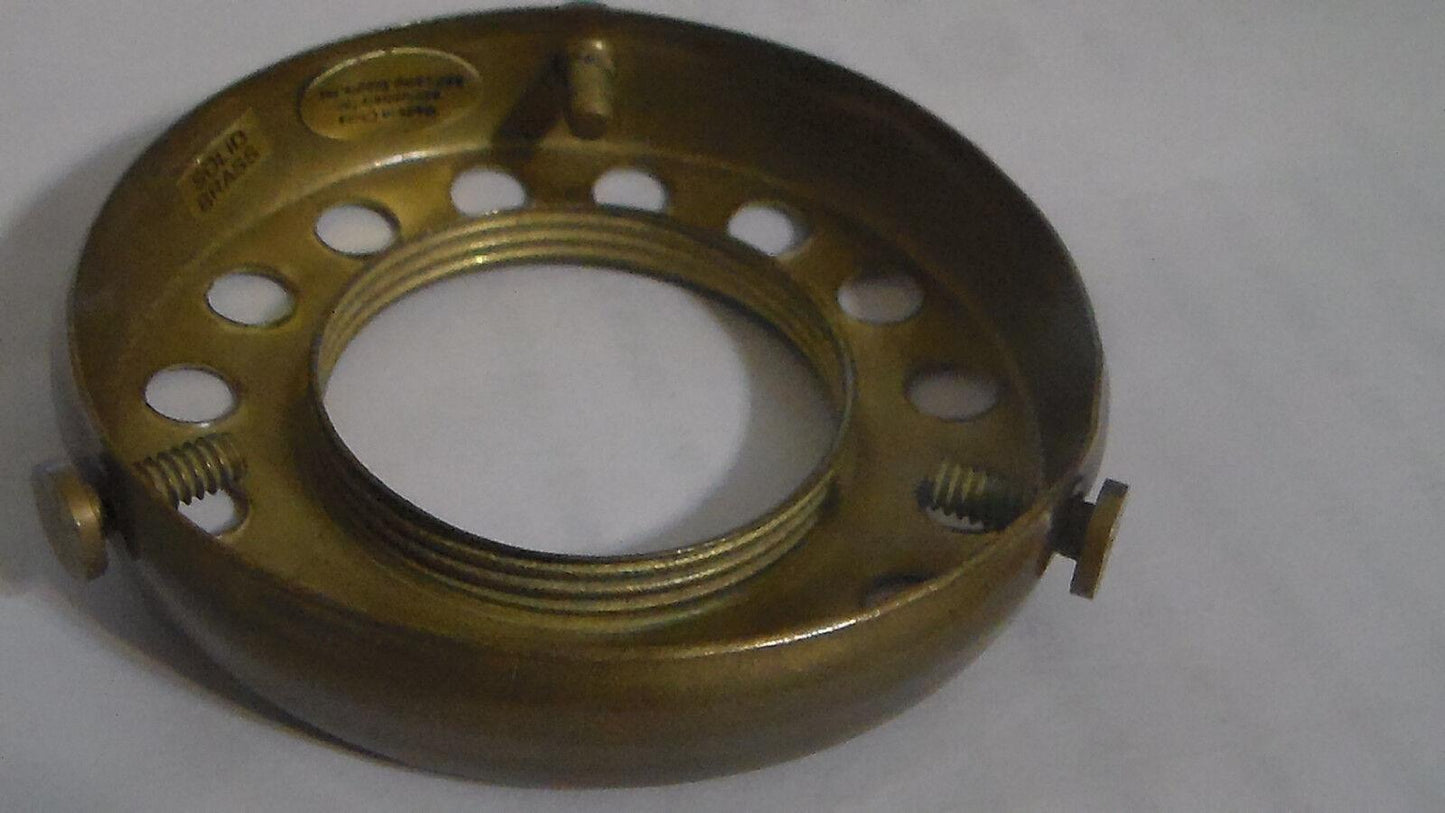 NEW 2 1/4" Fitter Screw - on Uno - type Shade Holder Antique Finish Brass #SHH86A - Stone Door Lamps
