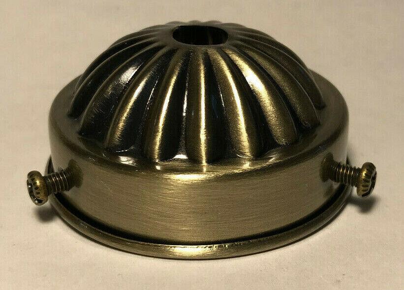 New 2 1/4" Fitter Steel Shade Holder, Antique Brass Finish, 1/8 IP #SH908A - Stone Door Lamps