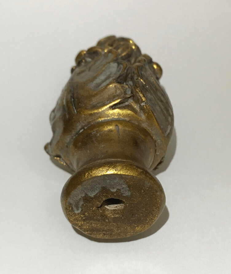 New 3 5/8" Large Acanthus Style Lamp Finial, Copper Finish, 1/4 - 27F Tap, #AF030B - Stone Door Lamps