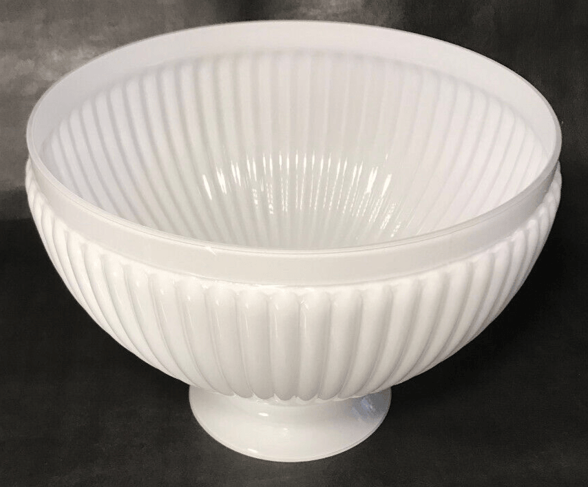 New 10" Clear Over Opal White Cased Glass Ribbed Student Lamp Shade #SH000C - Stone Door Lamps