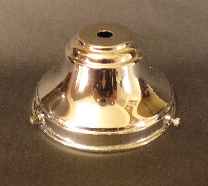 NEW Spun Brass 4" Fitter Nickel Fixture Shade Holder With Set Screws #SH764N - Stone Door Lamps