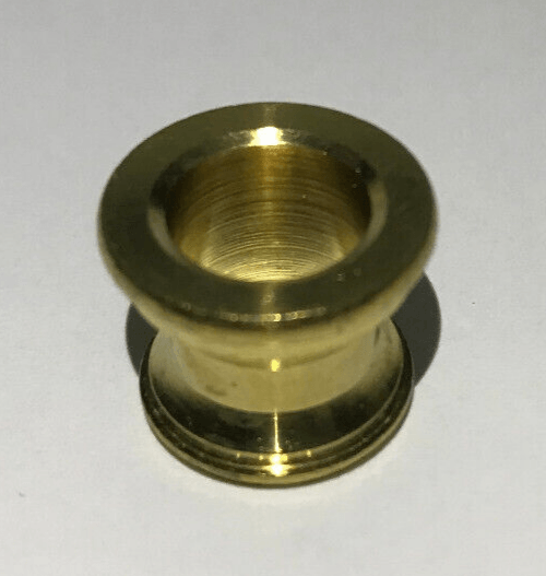 New Turned Brass Lamp Neck, Unfinished Brass, 1/8 IP Slip, 11/16" Ht. #BN949U - Stone Door Lamps