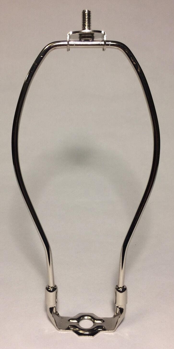 New 7" Nickel Finish Lamp HARP Shade Holder w/Base for Lamp Repair #HAR54N - Stone Door Lamps