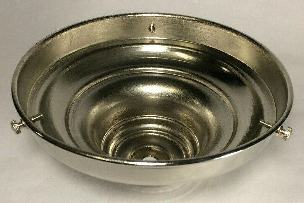 New Spun Brass 6" Fitter Nickel Fixture Shade Holder With Set Screws #SH766N - Stone Door Lamps