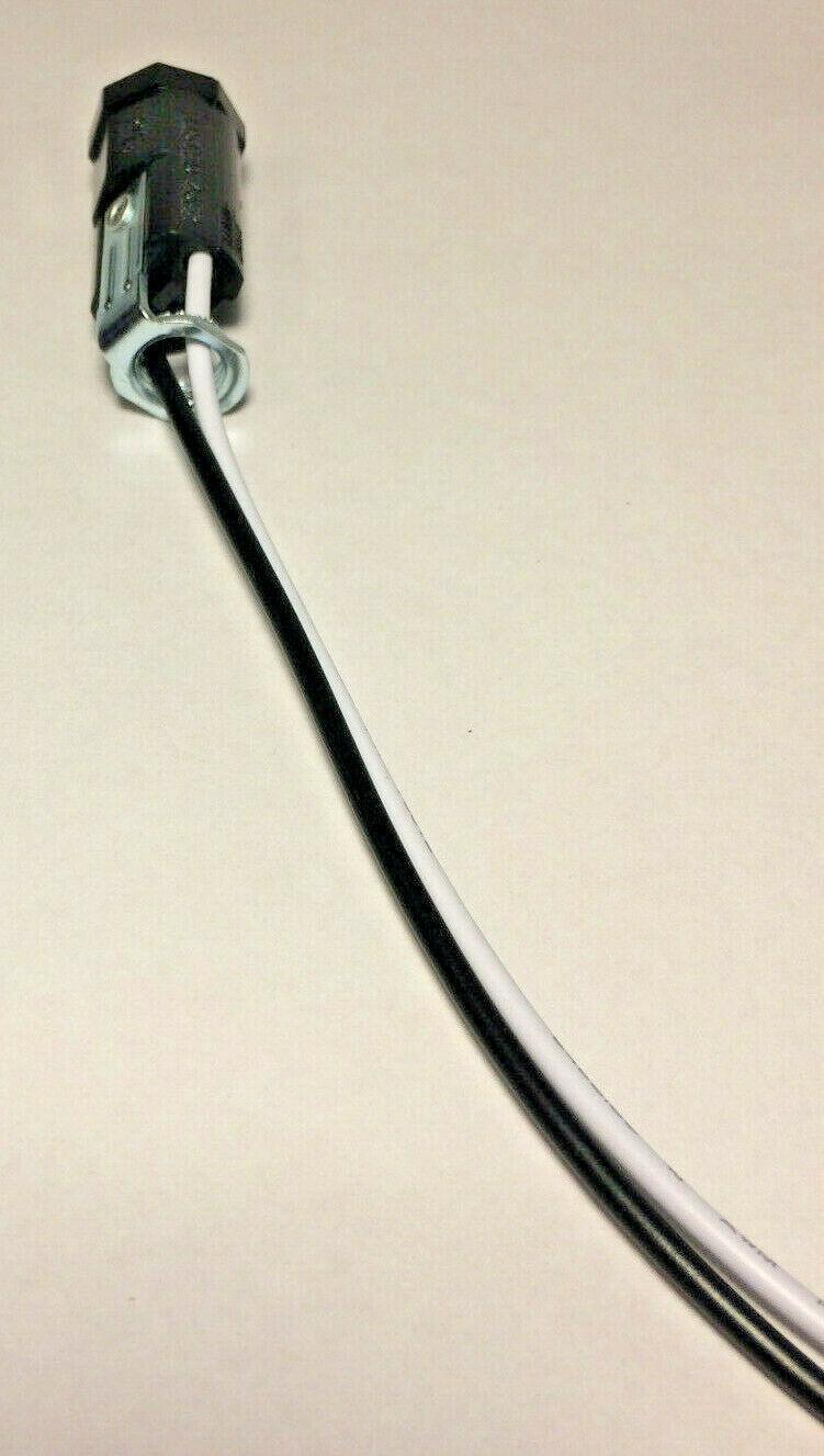 New Phenolic Pigtail E12 Candelabra Socket, 12" Wire Leads, 1/8F Hickey #SO634 - Stone Door Lamps