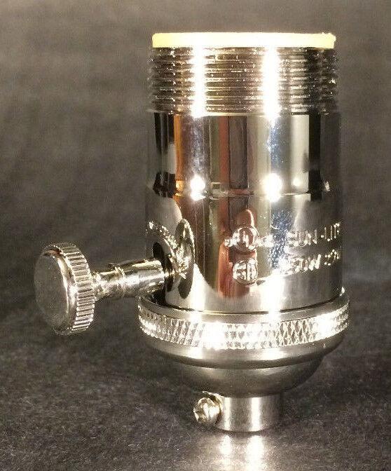 Nickel Turned Brass INDUSTRIAL Look 3 - Way Heavy Duty Lamp Light Socket #SO240N - Stone Door Lamps