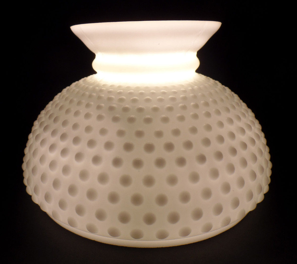 New 10" Fitter Opal White Milk Glass Hobnail Student Lamp Shade USA Made #SH162