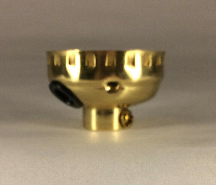 New Socket Cap With Side Outlet & Set Screw 1/8F, Leviton Brand, Polished #SC301 - Stone Door Lamps