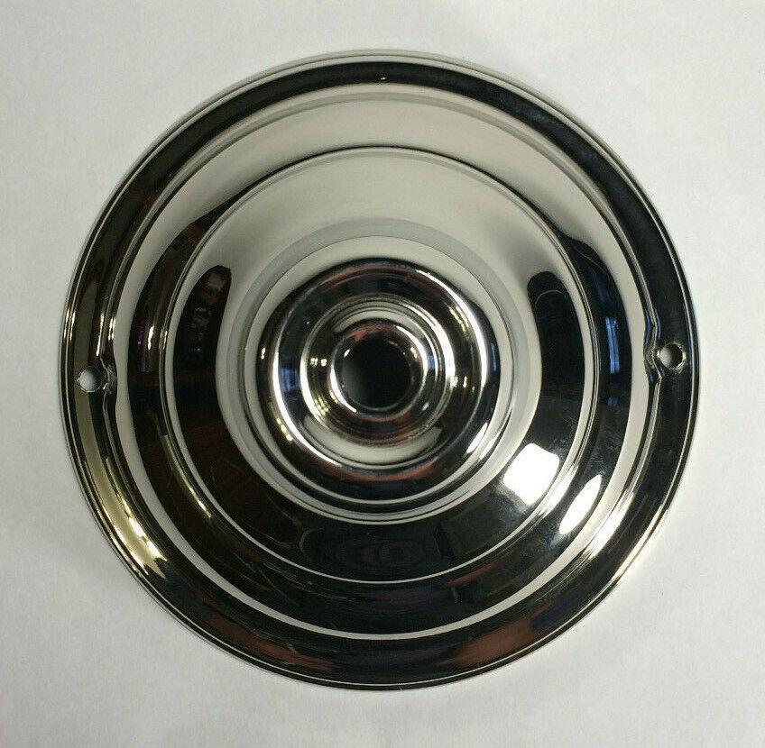 New 5 1/4" Diameter Brass Fixture Canopy w/ Nickel Finish, 2 3/4" Deep, #CA830N - Stone Door Lamps