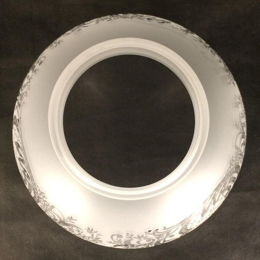 4" fitter FROSTED SATIN ETCHED GLASS FIXTURE LAMP SHADE CLEAR FILIGREE #FS511I - Stone Door Lamps