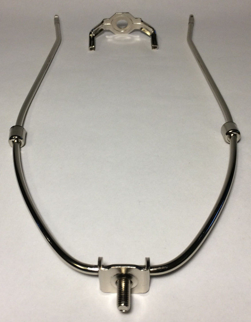 New 14" Nickel Finish Lamp HARP Shade Holder w/Base for Lamp Repair #HAR66N