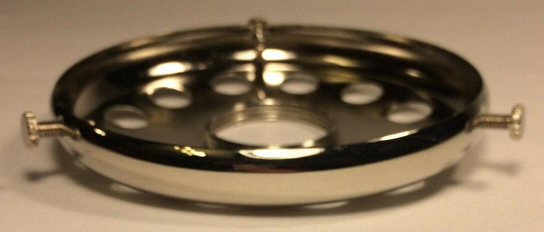 New 4" Fitter Solid Brass Screw On Uno Shade Holder, Nickel Plated Finish SH728N - Stone Door Lamps