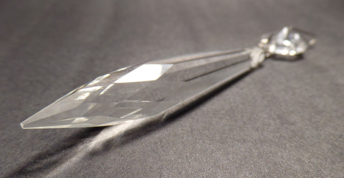 2 1/2" (63mm) LONG CLEAR CRYSTAL U-DROP PRISM CHROME PINS SOLD INDIVIDUALLY 153N