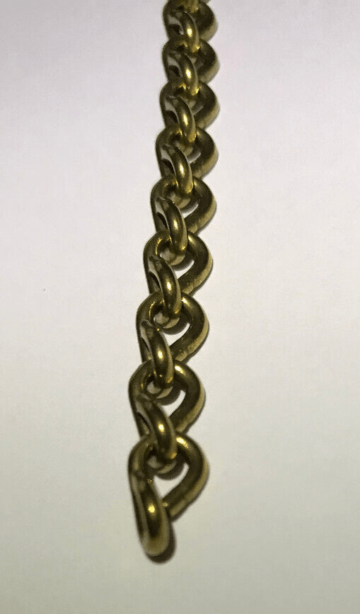 New 1/4" Wide #16 Brass Double Jack Chain F/ Hanging, Library Lamps, Sold Per Ft - Stone Door Lamps