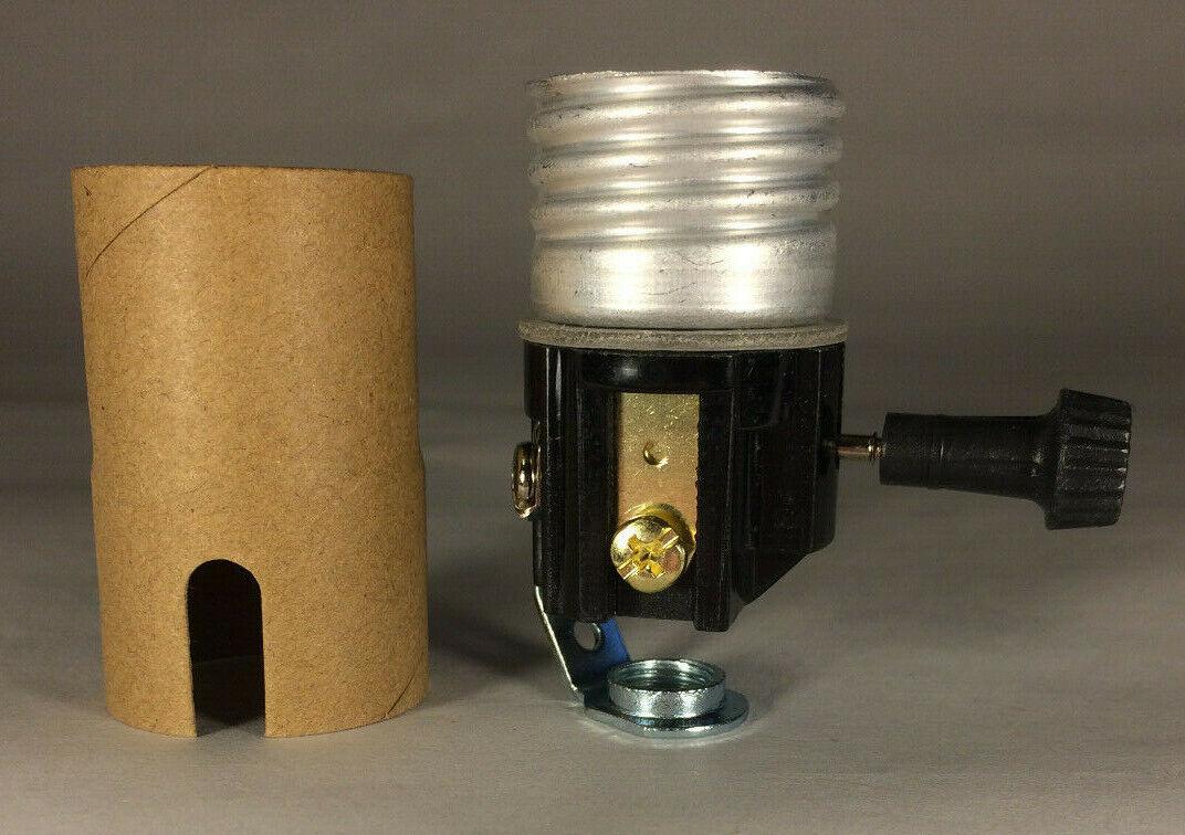 New On/Off Turn Knob Lamp Socket Interior w/ 1/8F Hickey & Paper Insulator 110i - Stone Door Lamps