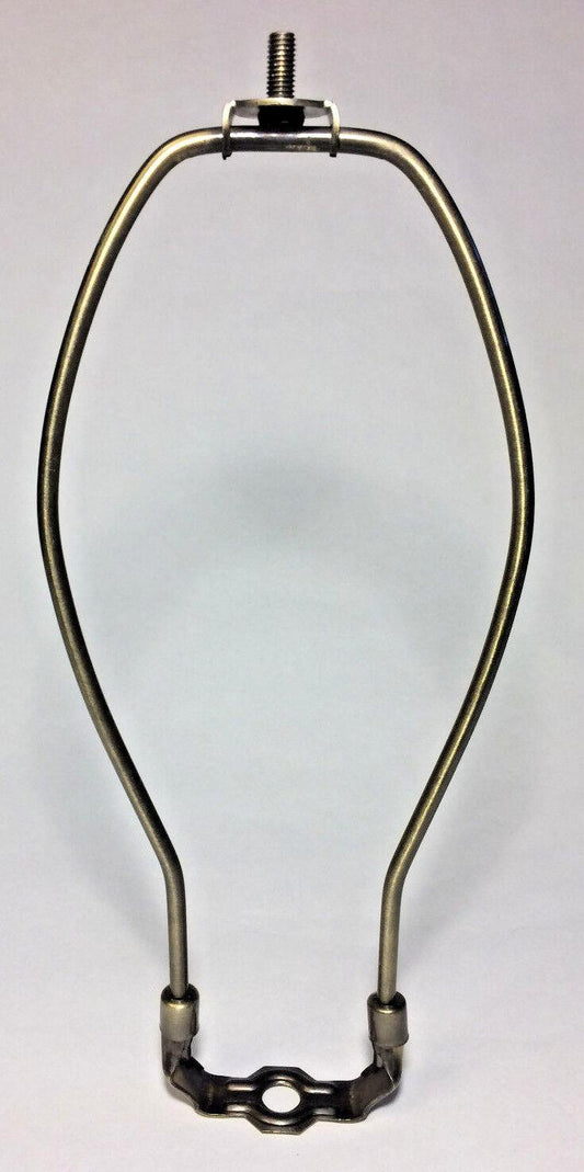 11" Antique Finish Heavy Brass Lamp HARP Shade Holder + Base for Lamp Repair - Stone Door Lamps