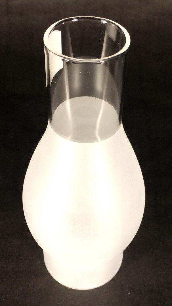 2 5/8" X 7 1/2" Frosted Glass Oil Lamp Chimney for Rayo Central Draft Burner 923 - Stone Door Lamps
