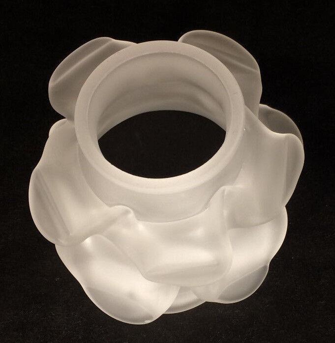 New Short Satin Crystal Glass Rose Petal Fixture Lamp Shade 2 1/4" Fitter #FS546 - Stone Door Lamps