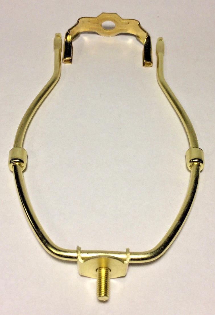 NEW 8 1/2" Heavy Duty Brass Plated Lamp Harp with Base Shade Holder #HAR43 - Stone Door Lamps