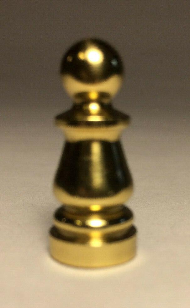 New Brass Colonial Finial For Standard Lamp Harps, 1" Ht., Burnished & Lacquered - Stone Door Lamps
