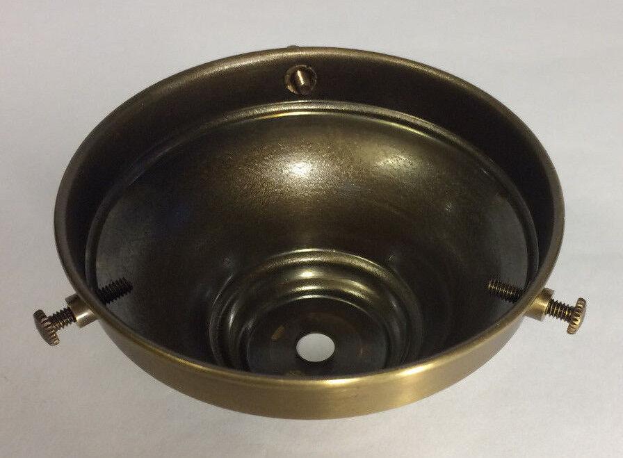 NEW Spun Antique Brass 4" Fitter Fixture Shade Holder With Set Screws #SH764B - Stone Door Lamps