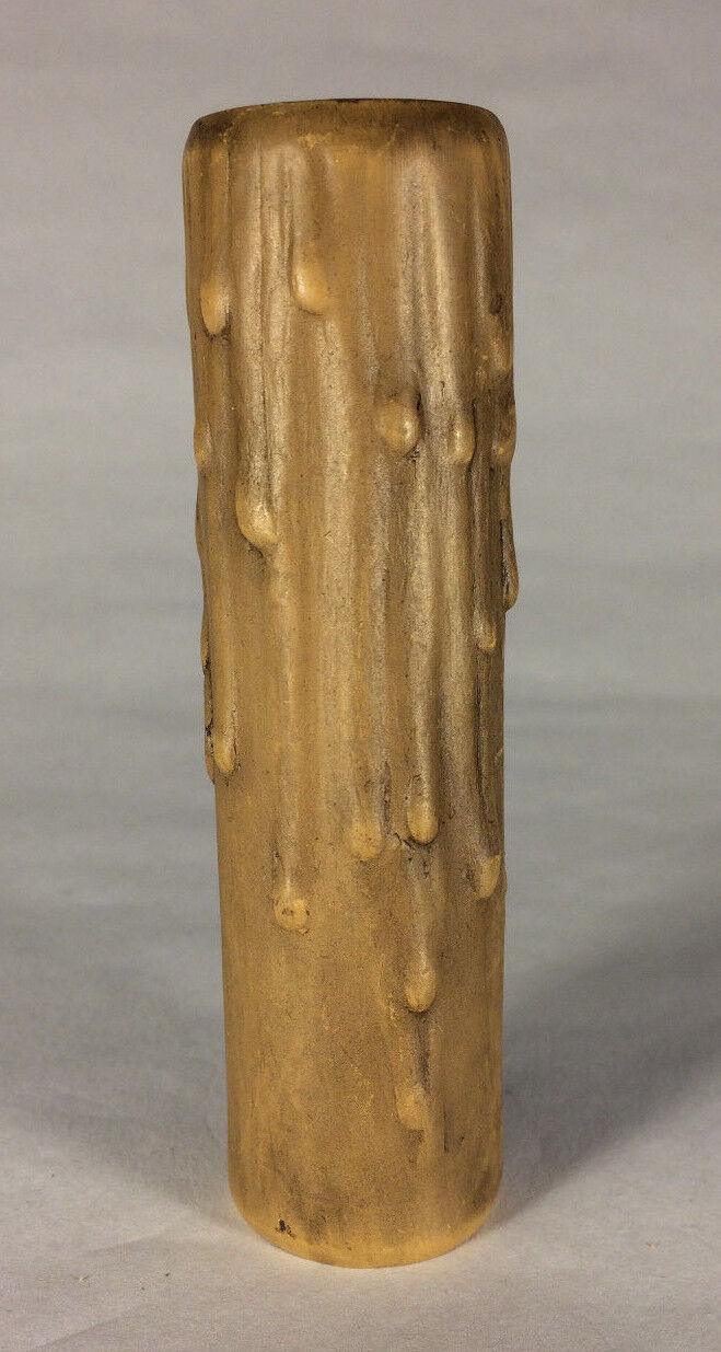 4" Antique PolyBeesWax Candelabra Chandelier Candle Cover with Drips #CC910A - Stone Door Lamps