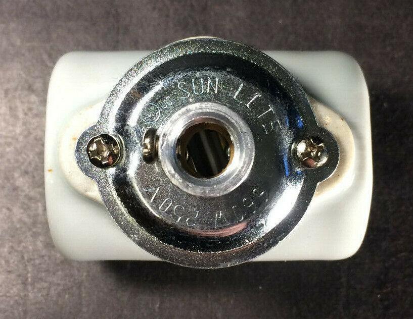 New Twin Medium Base Glazed Porcelain Lamp Socket w/ 1/8 IP Flange Bushing Cap - Stone Door Lamps