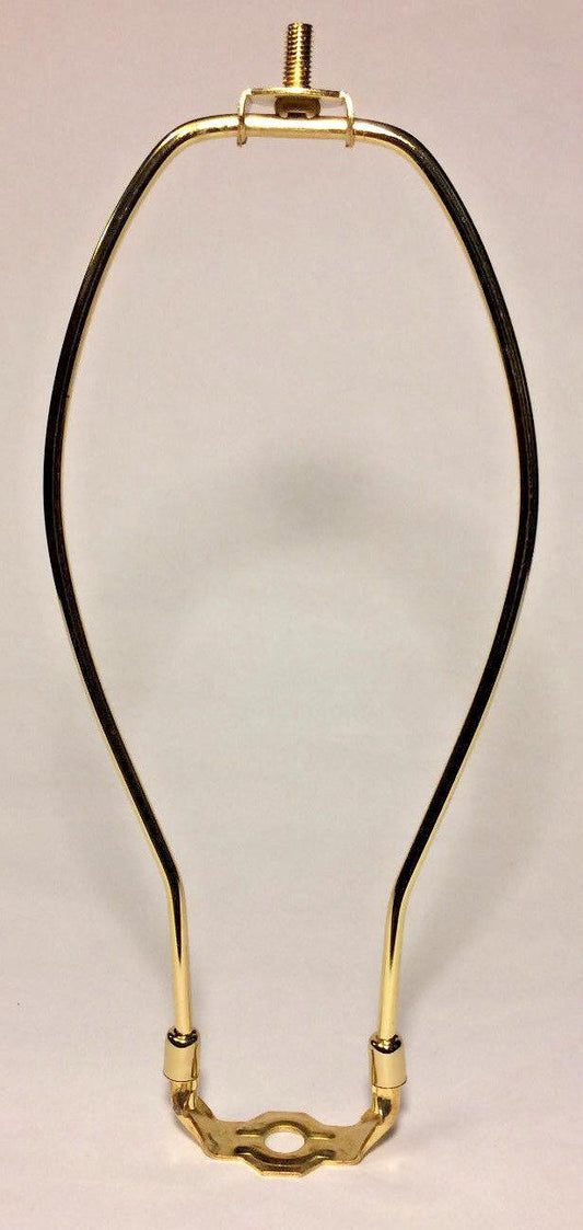 10 1/2" Brass Plated Lamp Harp with Base & Protective Coating, regular weight - Stone Door Lamps