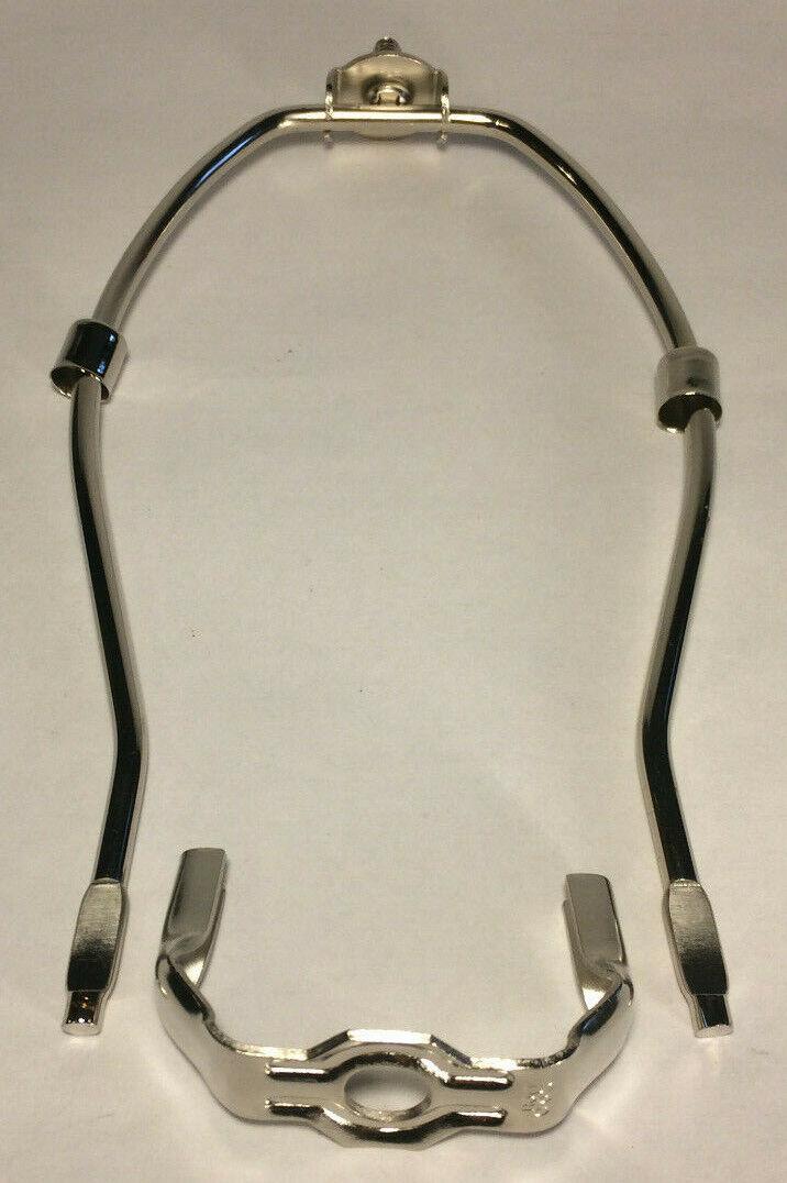 New 8" Heavy Duty Nickel Plated Lamp Harp Shade Holder With Base #HAR42N - Stone Door Lamps