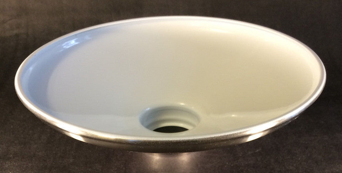 2.25 X 10" Satin Nickel Porcelain Industrial Style Metal Cone Pendant Shade