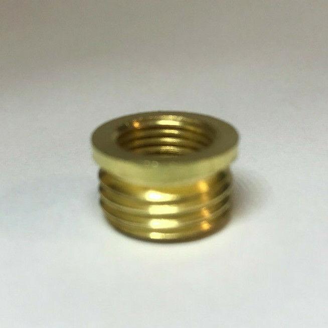 New Brass Shoulder Reducer Lamp Part, 1/8M(3/8") to 1/4 - 27F(1/4") Hole, #BR910 - Stone Door Lamps