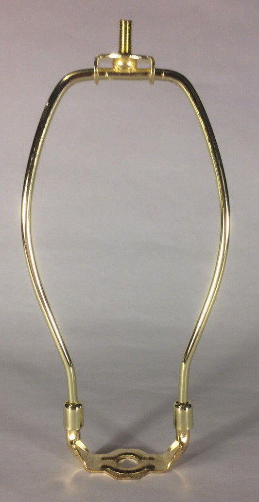 6" Brass Plated Lamp Harp with Base & Protective Coating, regular weight #HAR80 - Stone Door Lamps