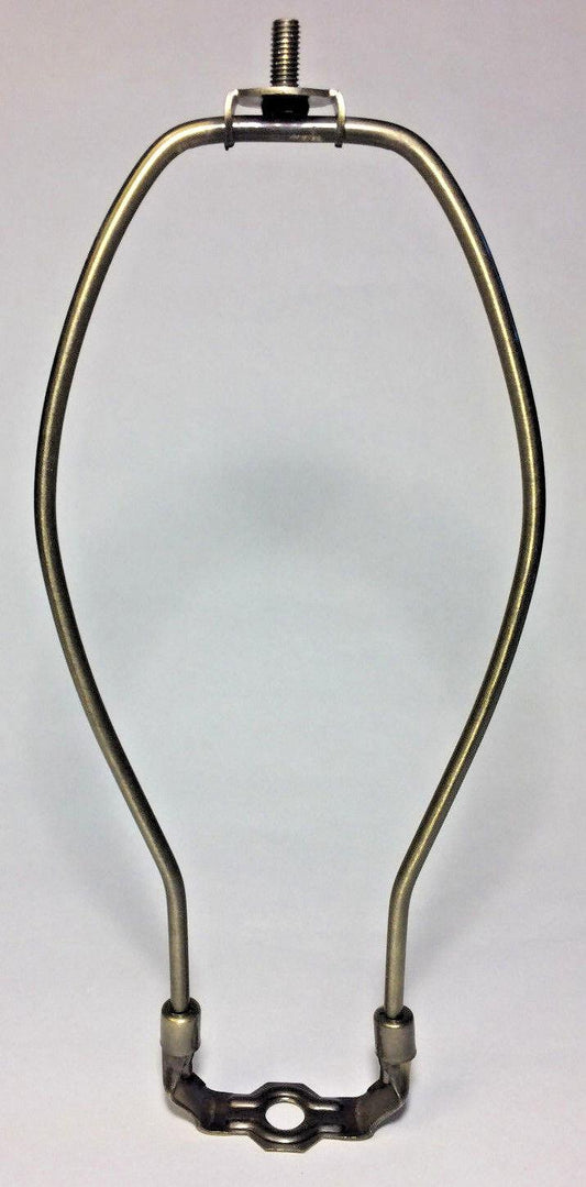 12" Antique Finish Heavy Brass Lamp HARP Shade Holder + Base for Lamp Repair - Stone Door Lamps