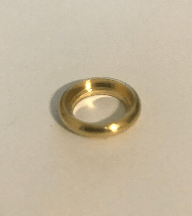 New 5/8" Unfinished Turned Brass Seating Ring, Check Ring, 1/8 IP Slip, #SR520U - Stone Door Lamps