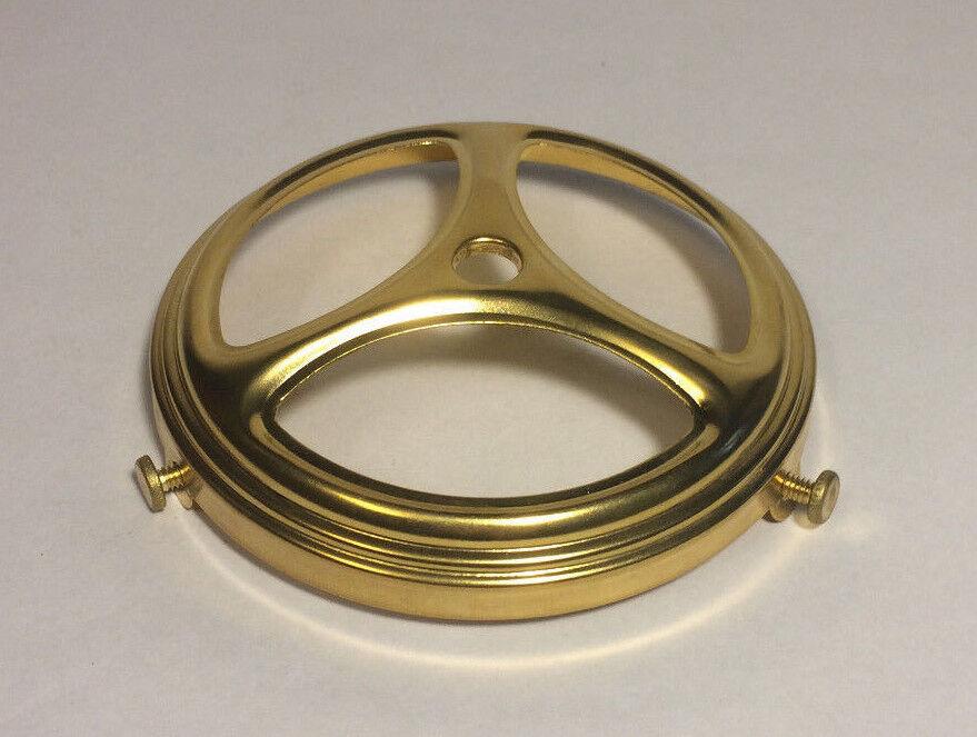 New 5" Fitter Unfinished Stamped Brass Shade Holder w/ 3 Set Screws, 1/8 IP #75U - Stone Door Lamps