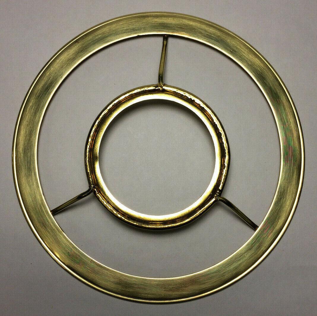 New 7" Fitter Solid Brass Shade Ring Holder For No. 2 Brass Plated Burners SR724 - Stone Door Lamps