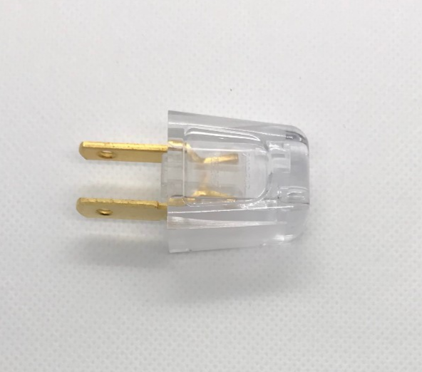 New Clear Quick Connect Lamp Plug For SPT-2 Cord, Polarized Blades, U.L. #PL551