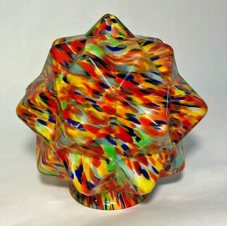 New Art Deco Starburst End Of Day Lamp Shade Globe, 3 1/4" Fitter, 7" Dia. SS960 - Stone Door Lamps