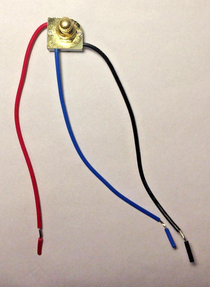 TWO CIRCUIT ROTARY SWITCH with Brass Knob, Electrical Light Lamp Part #SW402I - Stone Door Lamps