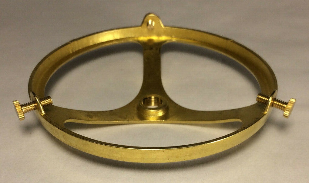 New 4" Fitter Cast Brass Glass Lamp Shade Holder, Unfinished Brass #SHH72U