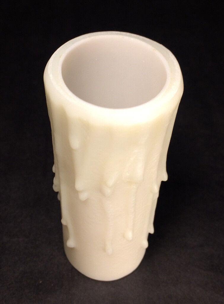 NEW 4" Ivory PolyBeesWax Chandelier Standard Lamp Candle Cover with DRIPS CC912I - Stone Door Lamps
